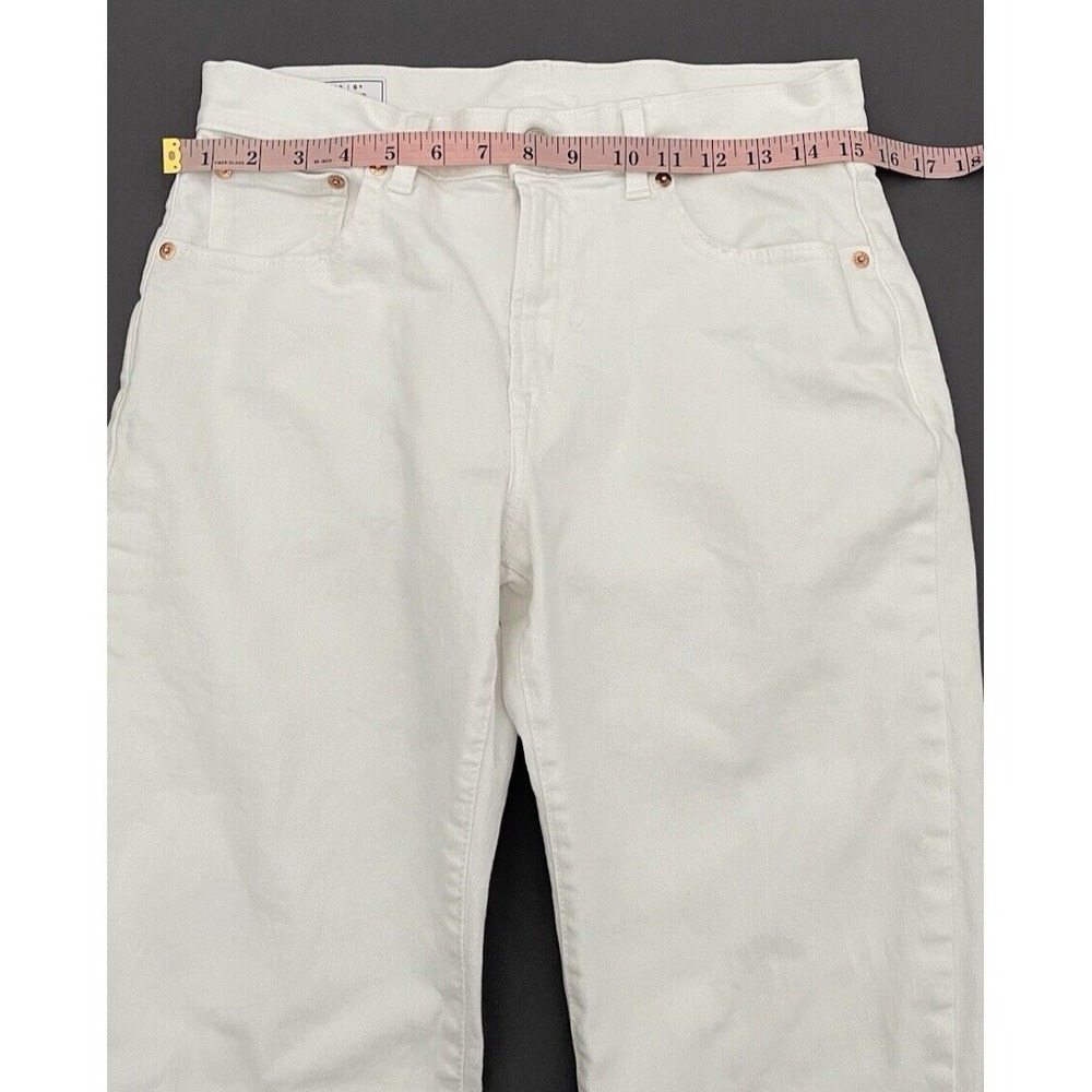 GAP Girlfriend Womens Size 6 Short Mid Rise White Raw Hem Jeans - Picture 11 of 14